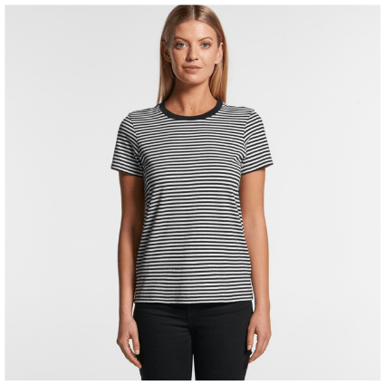 Womens Bowery Stripe Tee - Uniforms and Workwear NZ - Ticketwearconz