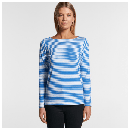 Womens Bowery Stripe L/S Tee - Uniforms and Workwear NZ - Ticketwearconz