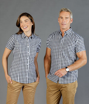 Degraves Royal Oxford Check Short Sleeve Mens Shirt - Uniforms and Workwear NZ - Ticketwearconz