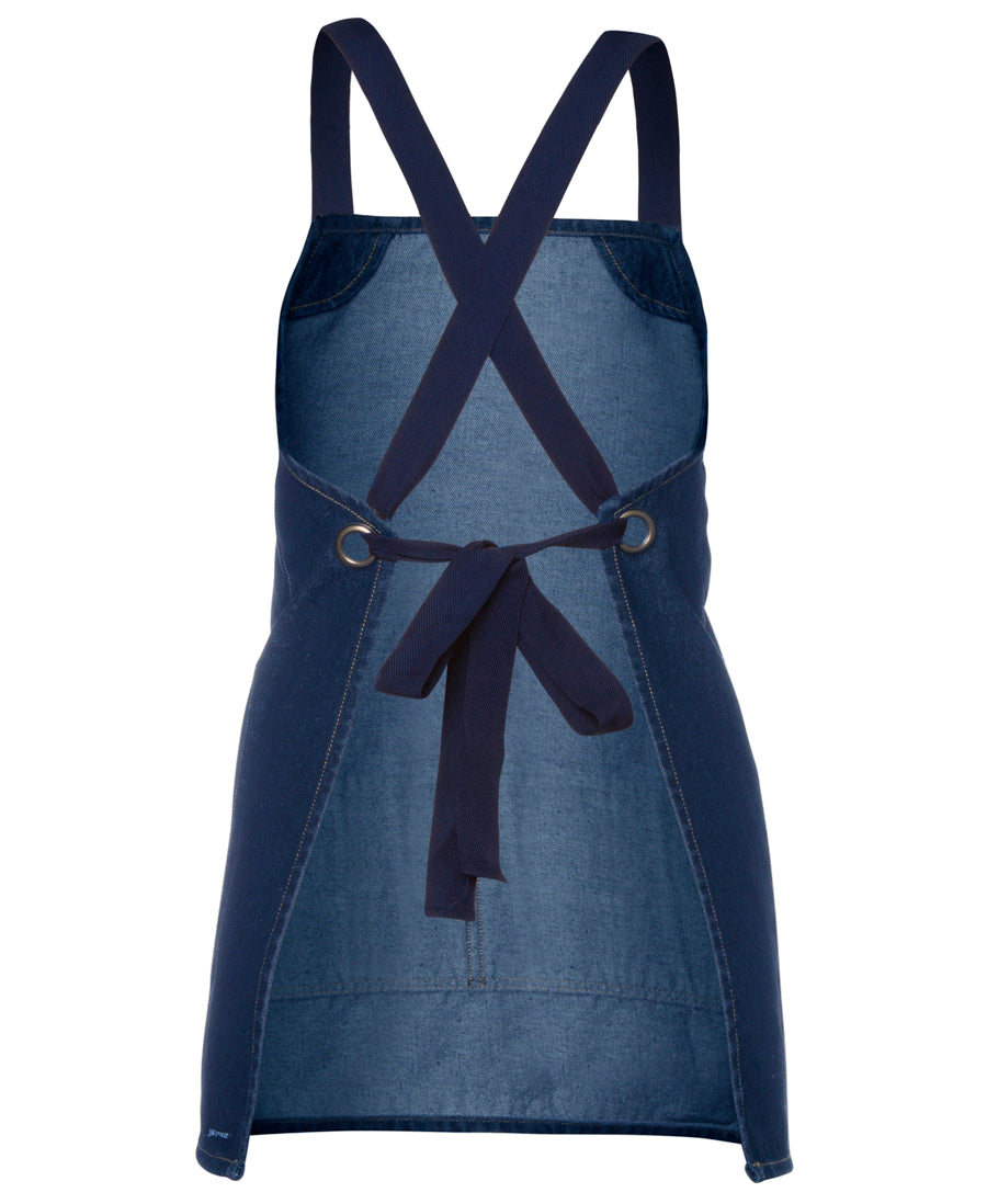 Cross Back Denim Apron - back view