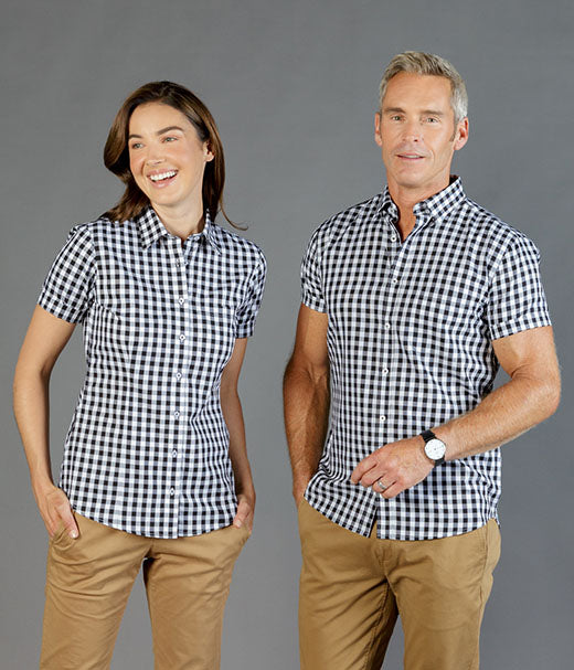 Degraves Royal Oxford Check Short Sleeve Womens Shirt - Uniforms and Workwear NZ - Ticketwearconz