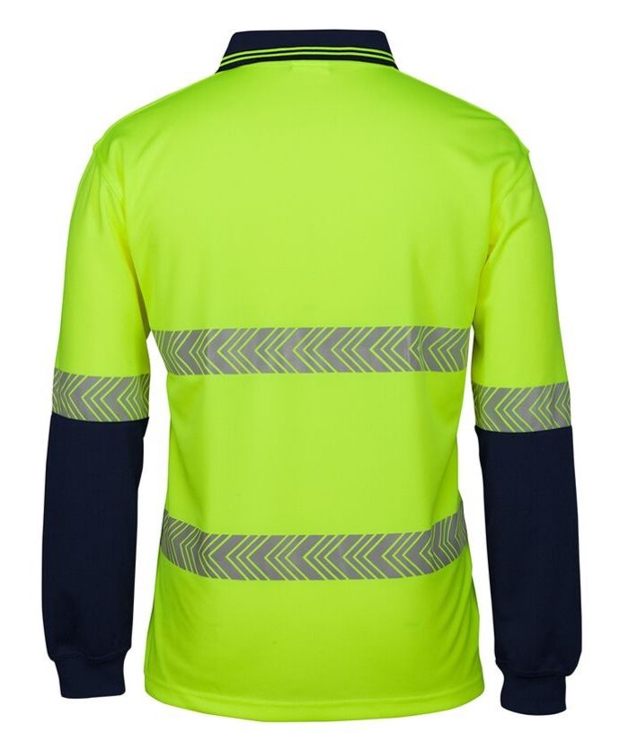 Hi Vis L/S Segmented Tape Polo - Uniforms and Workwear NZ - Ticketwearconz