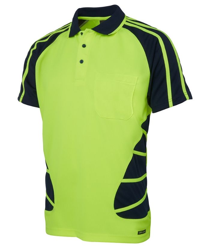 Hi Vis S/S Spider Polo - Uniforms and Workwear NZ - Ticketwearconz