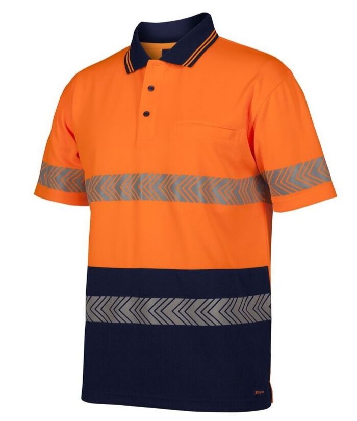 Hi Vis S/S Segmented Tape Polo - Uniforms and Workwear NZ - Ticketwearconz