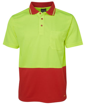 Adults Hi Vis, Non Cuff, Traditional Polo - 6HVNC