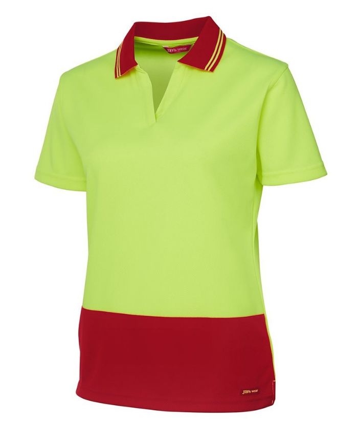 Ladies Hi Vis S/S Non-button Polo-6hnb1-jb's