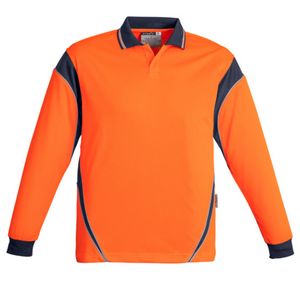 Mens Hi Vis Aztec L/S Polo - Uniforms and Workwear NZ - Ticketwearconz