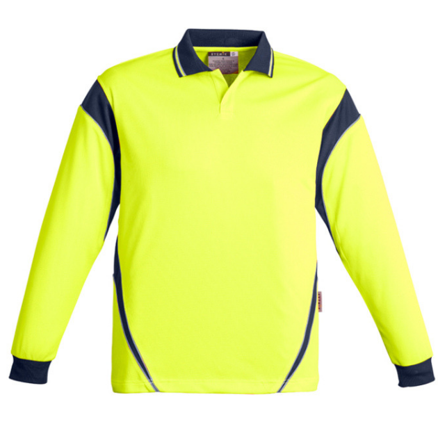 Mens Hi Vis Aztec L/S Polo - Uniforms and Workwear NZ - Ticketwearconz