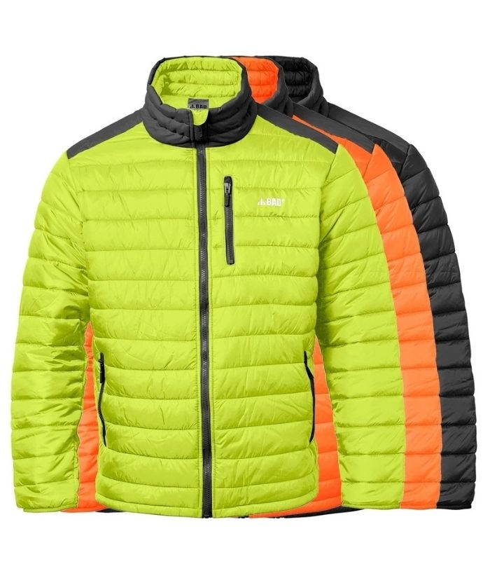 Bad Workwear Hi Vis, Lightweight Puffer Jacket Unisex - Uniforms and Workwear NZ - Ticketwearconz