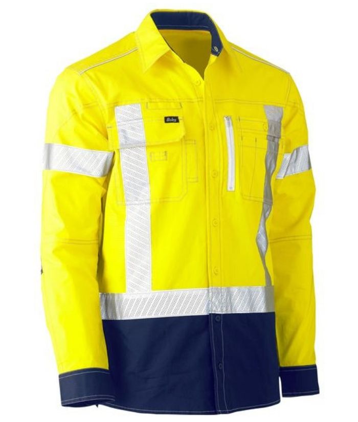 Flex & Move Two Tone Hi Vis Stretch Utility Shirt - Uniforms and Workwear NZ - Ticketwearconz