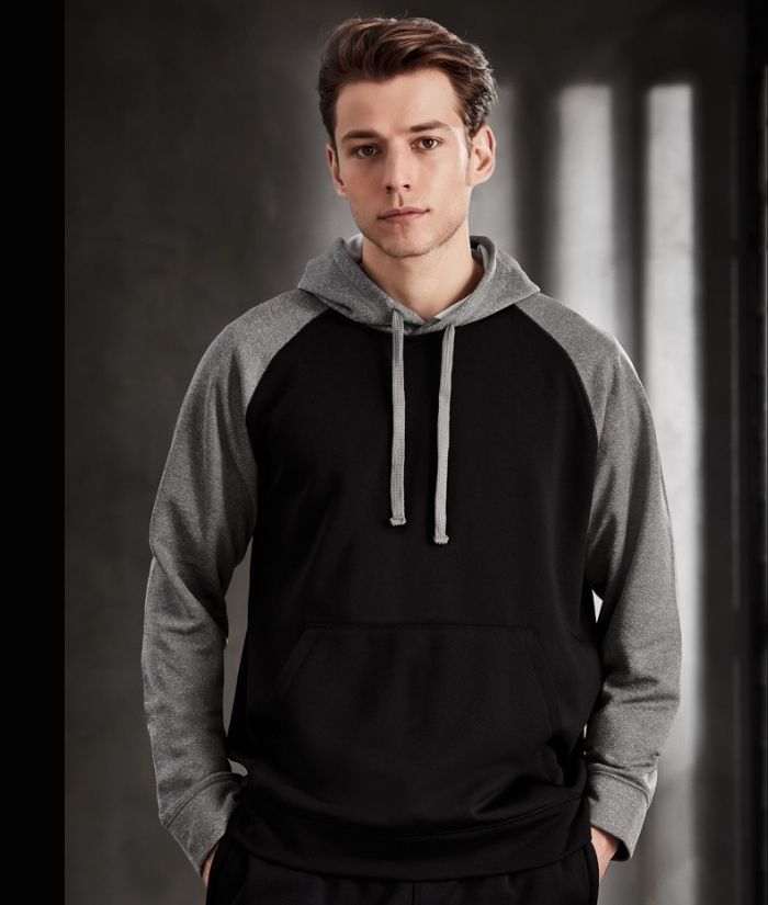 biz-collection-mens-adults-unisex-hype-two-tone-pullover-hoodie-sw025m-black-marle-grey