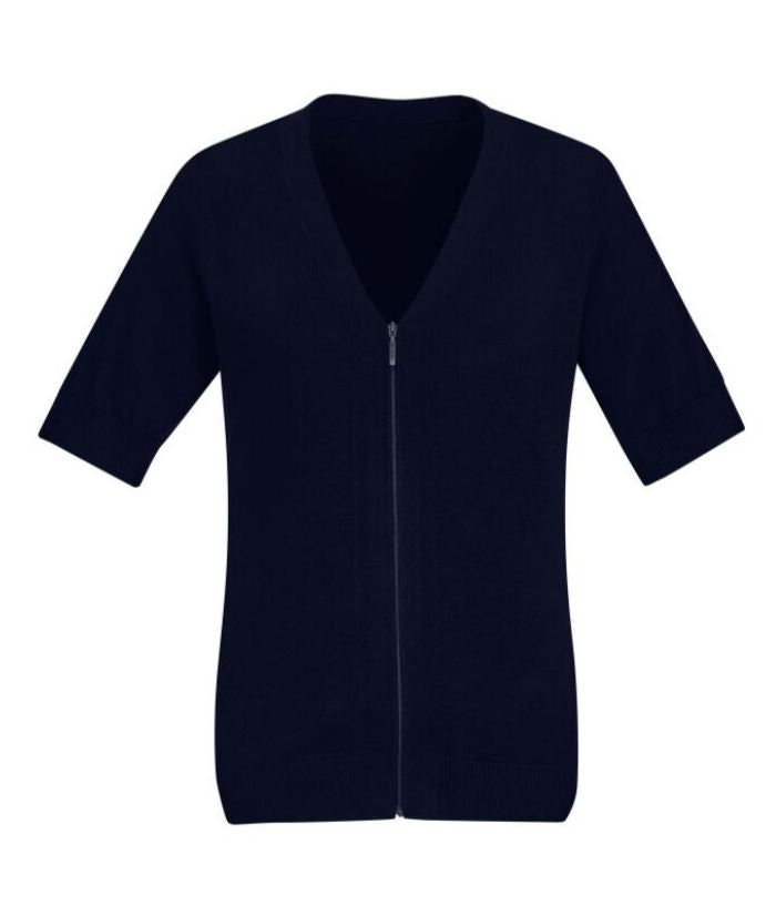 Womens Zip Front Short Sleeve Knit - Uniforms and Workwear NZ - Ticketwearconz