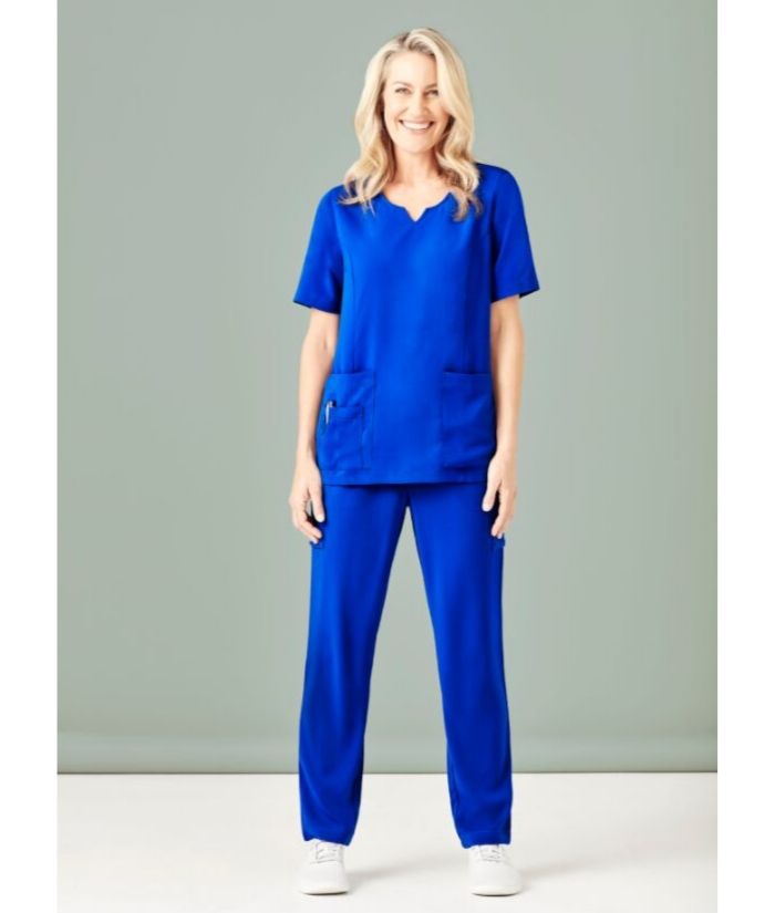 Womens Avery Tailored Fit Round Neck Scrub Top - Uniforms and Workwear NZ - Ticketwearconz