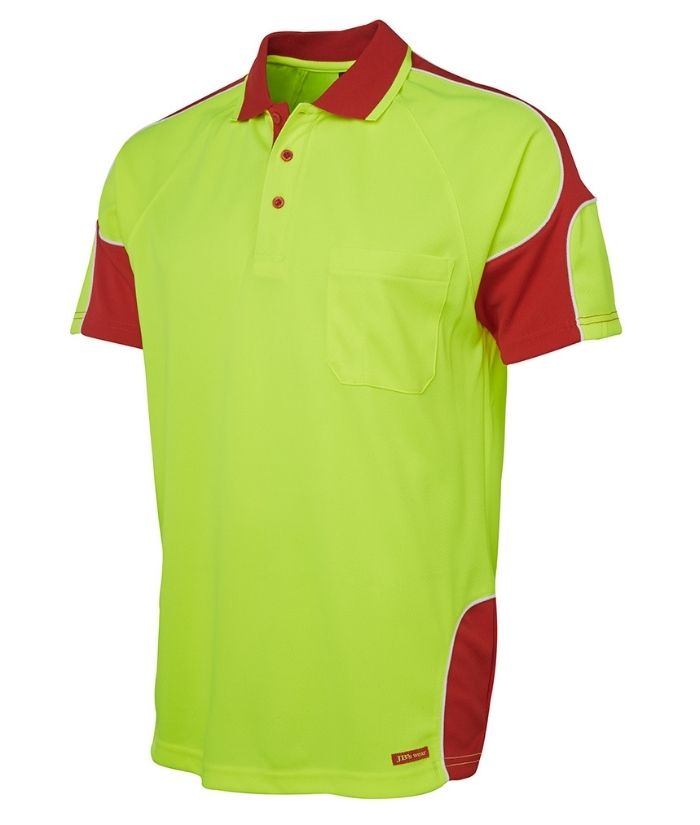 Hi Vis, Short Sleeve, Arm Panel Polo - Uniforms and Workwear NZ - Ticketwearconz