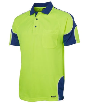 Hi Vis, Short Sleeve, Arm Panel Polo - Uniforms and Workwear NZ - Ticketwearconz