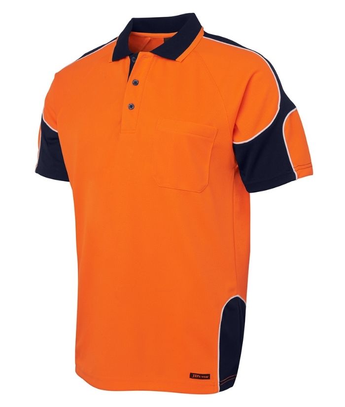 Hi Vis, Short Sleeve, Arm Panel Polo - Uniforms and Workwear NZ - Ticketwearconz