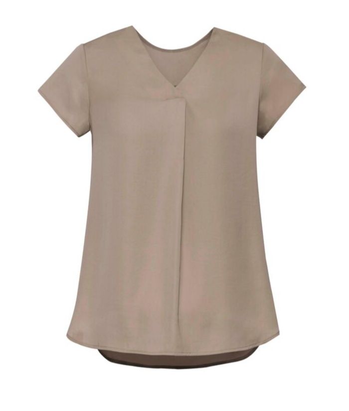 Womens Kayla V-neck Pleat Blouse - Uniforms and Workwear NZ - Ticketwearconz