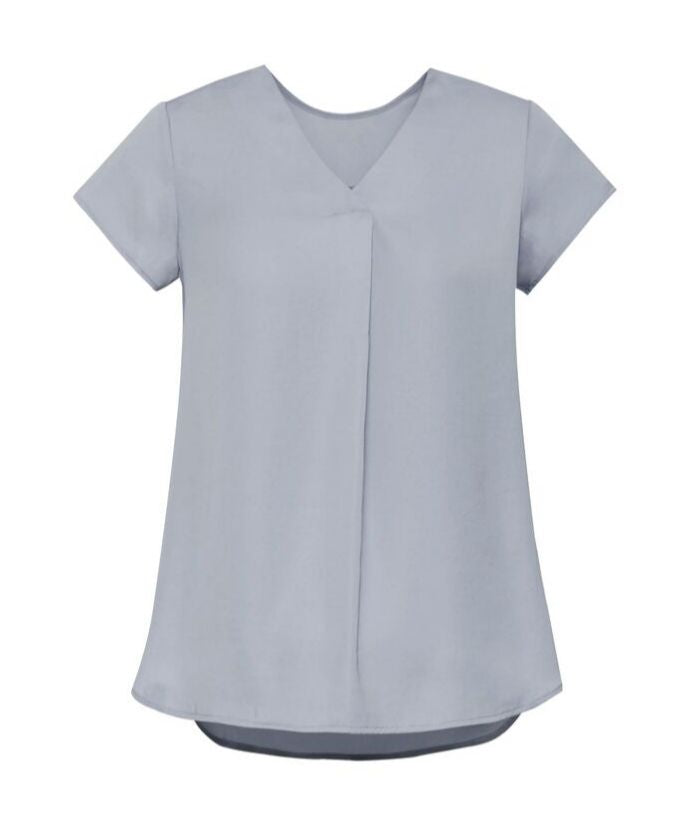 Womens Kayla V-neck Pleat Blouse - Uniforms and Workwear NZ - Ticketwearconz