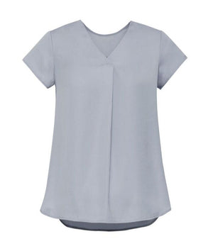 Womens Kayla V-neck Pleat Blouse - Uniforms and Workwear NZ - Ticketwearconz