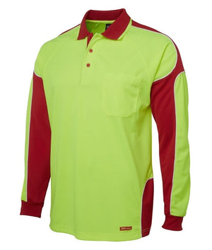 Hi Vis, Long Sleeve, Arm Panel Polo - Uniforms and Workwear NZ - Ticketwearconz