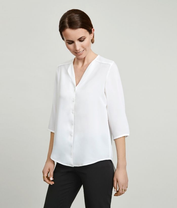 Lily Ladies Longline Blouse - Uniforms and Workwear NZ - Ticketwearconz