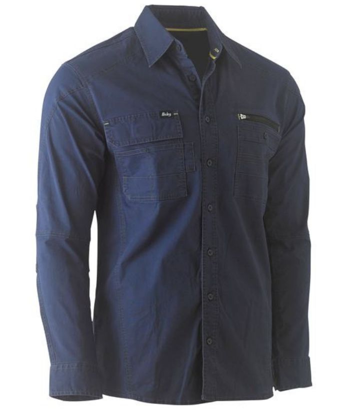 Flex & Move Utility Work Long Sleeve Shirt-bs6144-bisley-navy