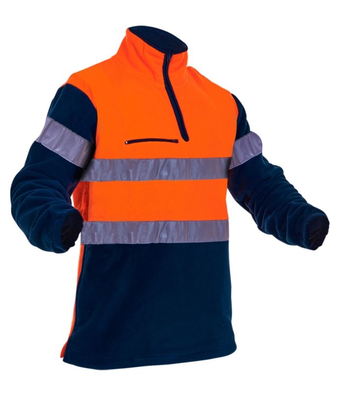 Caution-hi-vis-hoop-taped-day-night-polar-fleece-1/4-zip-fleece-PCF1013