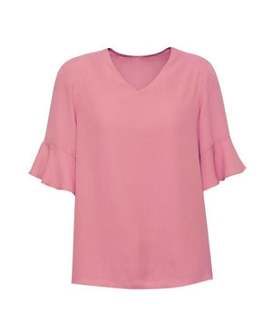 Womens Aria Fluted Sleeve Blouse - Uniforms and Workwear NZ - Ticketwearconz