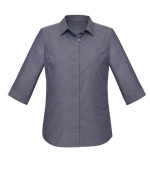 Womens Charlie 3/4 Sleeve Chambray Shirt - Uniforms and Workwear NZ - Ticketwearconz