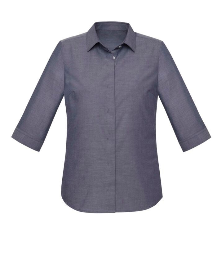 Womens Charlie 3/4 Sleeve Chambray Shirt - Uniforms and Workwear NZ - Ticketwearconz