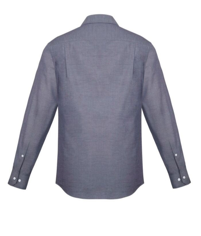 Mens Charlie Classic Fit, Long Sleeve Chambray Shirt - Uniforms and Workwear NZ - Ticketwearconz