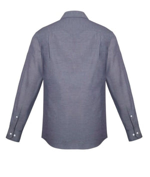 Mens Charlie Classic Fit, Long Sleeve Chambray Shirt - Uniforms and Workwear NZ - Ticketwearconz