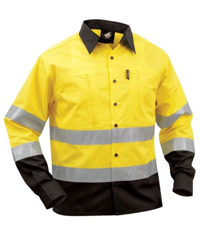 ripstop-tradie-trades-uniforms-shirt-yellow-black-long-sleeve-industrial