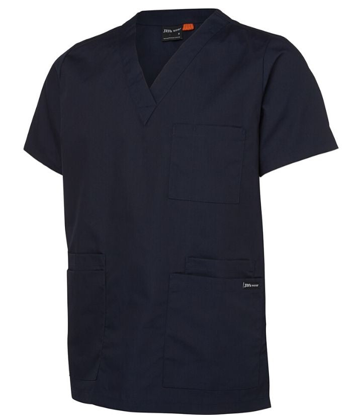 scrubs-tops-nz-jb's-unisex-scrub-top-navy-4srt