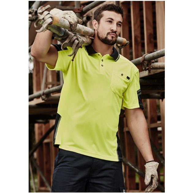 Mens Reinforced Hi Vis Squad S/S Polo - Uniforms and Workwear NZ - Ticketwearconz