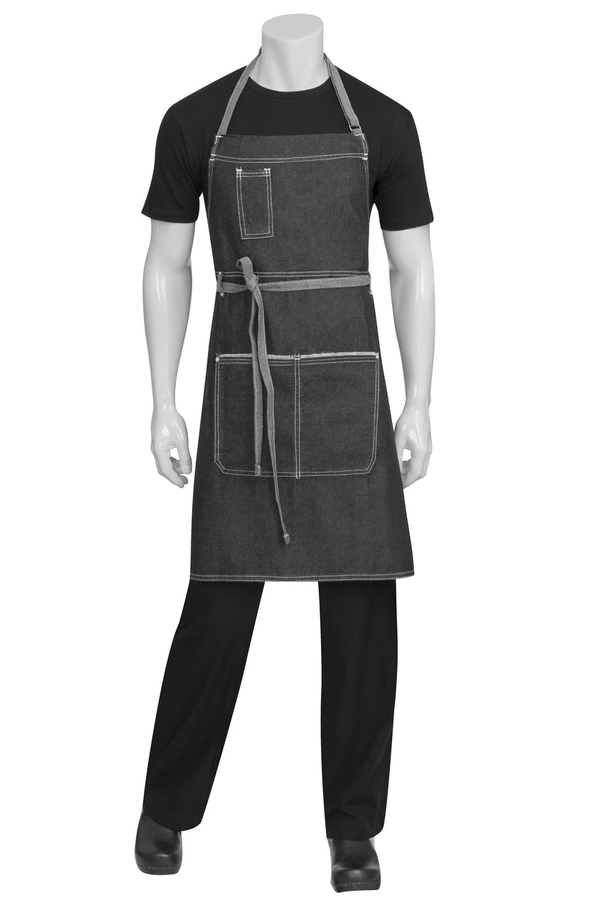 AB041-Bronx-bib-denim-apron-chef-works-full-black-blue-cafe-restaurant