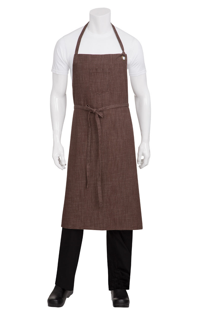 Corvallis Cross Hatch Bib Apron - Uniforms and Workwear NZ - Ticketwearconz