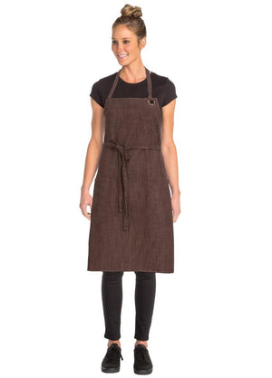 Corvallis Cross Hatch Bib Apron - 86cm x 76cm - Uniforms and Workwear NZ - Ticketwearconz