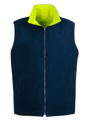 Mens Hi Vis Lightweight Fleece Lined Vest - Uniforms and Workwear NZ - Ticketwearconz