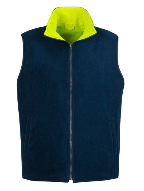 Mens Hi Vis Lightweight Fleece Lined Vest - Uniforms and Workwear NZ - Ticketwearconz