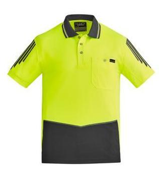 Mens Hi Vi Flux Short Sleeve Polo-zh315-syzmic