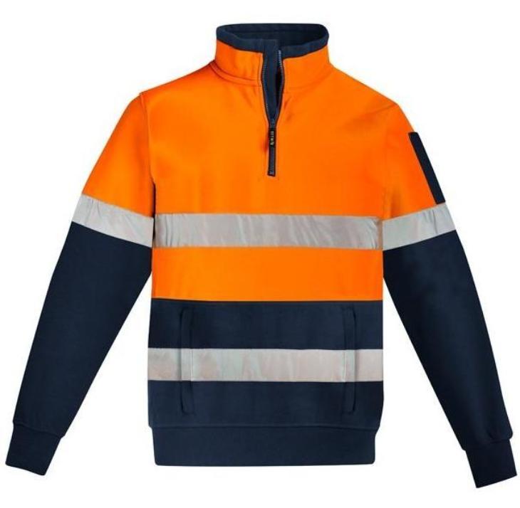 ZT567-syzmik-hi-vis-half-zip-fleece-pullover-day-night-hoop-taped-yellow-navy