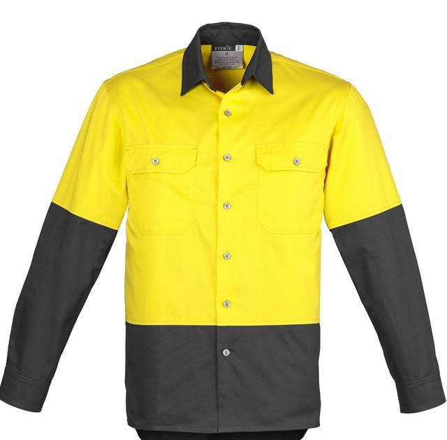 Mens Hi Vis Spliced Industrial Shirt