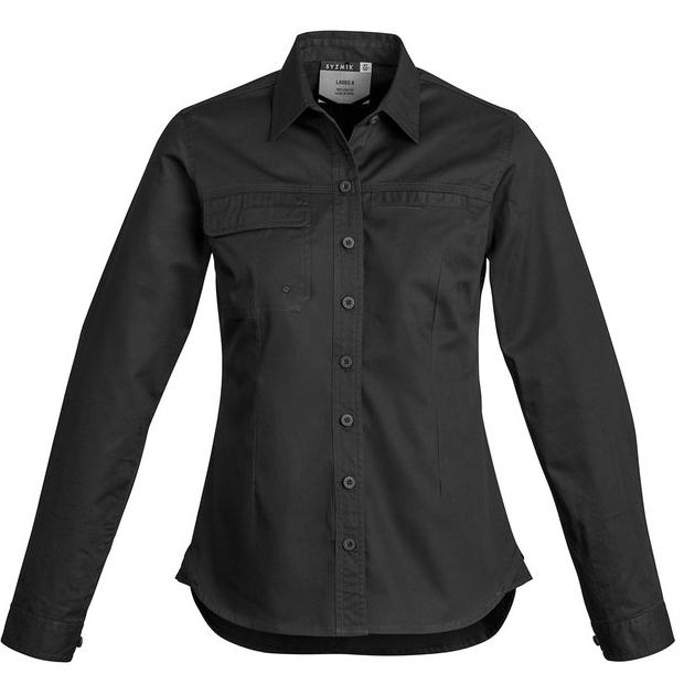 workwear-shirts-zw130-Womens Lightweight Tradie Shirt - Long Sleeve