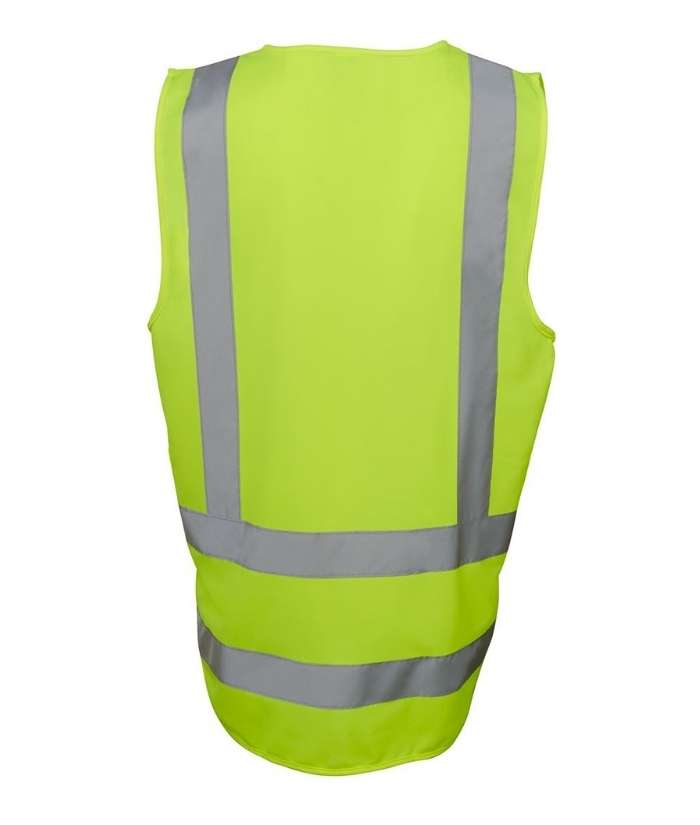 Hi Vis, Zip, Drop Tail H Pattern Vest