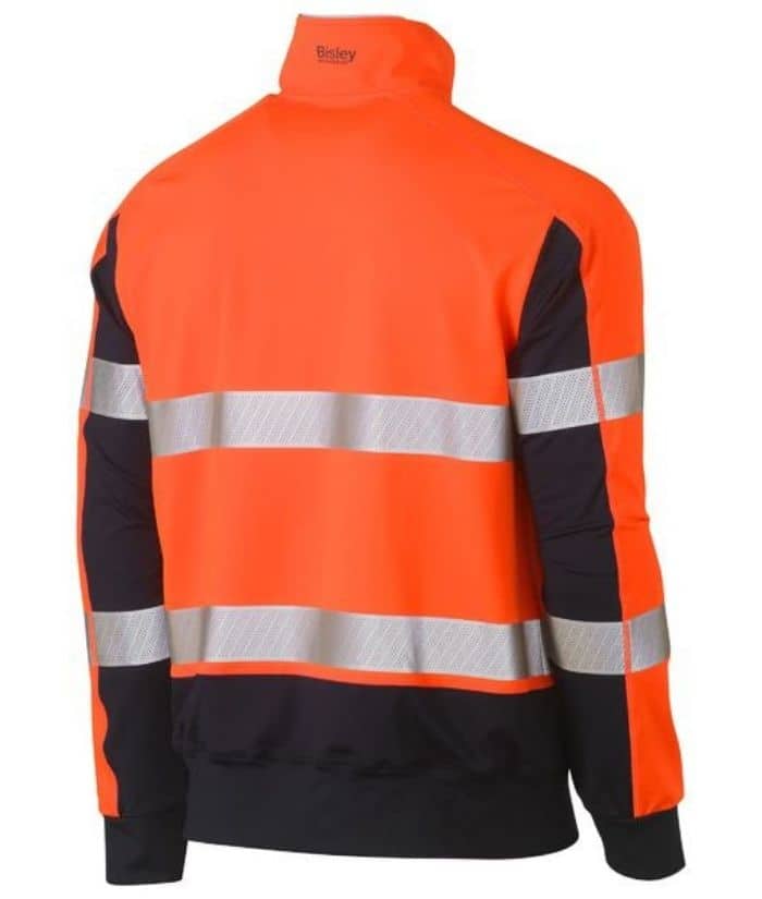 Taped Hi Vis Stretchy Fleece Zip Pullover - Uniforms and Workwear NZ - Ticketwearconz