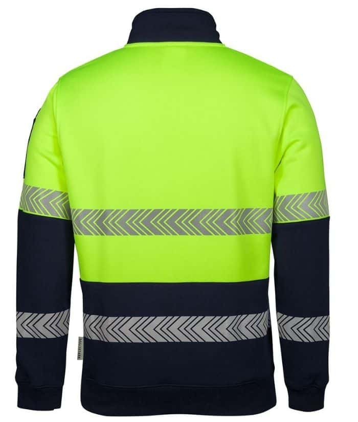 Hi Vis 1/2 Zip Segmented Tape, Mid-weight Fleece - Uniforms and Workwear NZ - Ticketwearconz