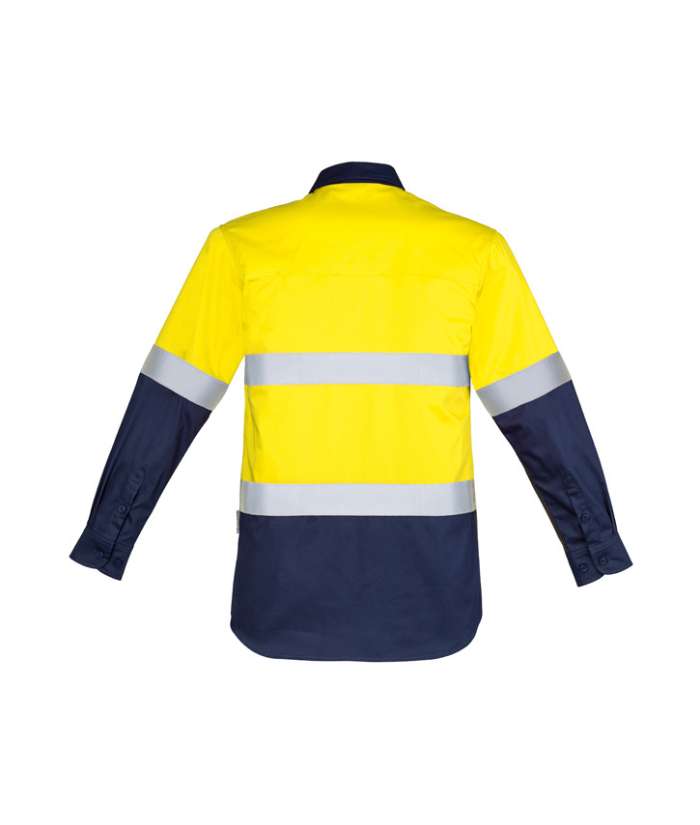 Mens Hi Vis Closed Front L/S Shirt - Hoop Taped