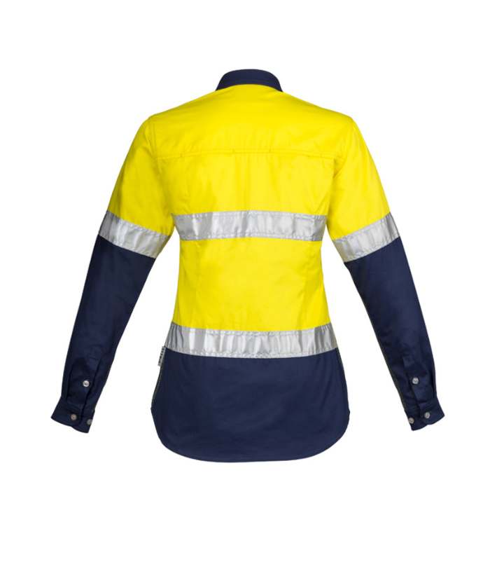 Womens Hi Vis Spliced Industrial Shirt - Hoop Taped