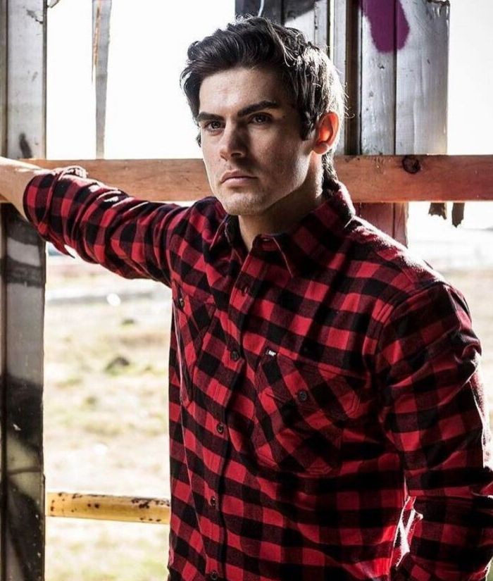 bad-workwear-flannel-check-long-sleeve-shirt-flannelette-red-blue-warm-winter